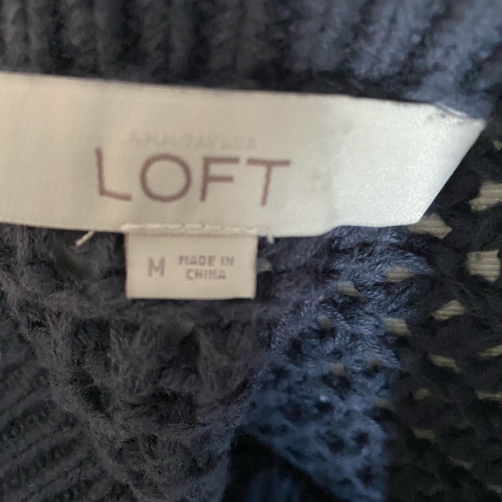 Loft dark gray boat neck sweater medium weight - Picture 3 of 4